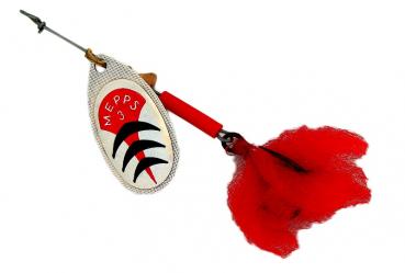 Mepps Aglia Wiener Silber Pompon Gr. 5
